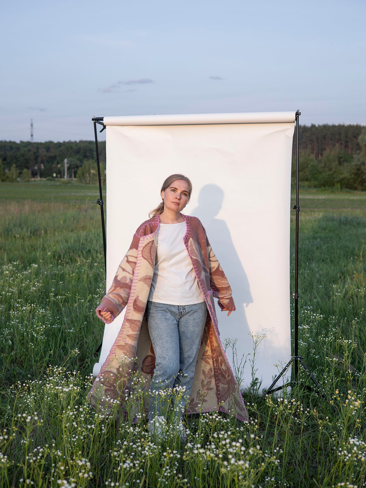 open front design long wool coat handmade in Ukraine