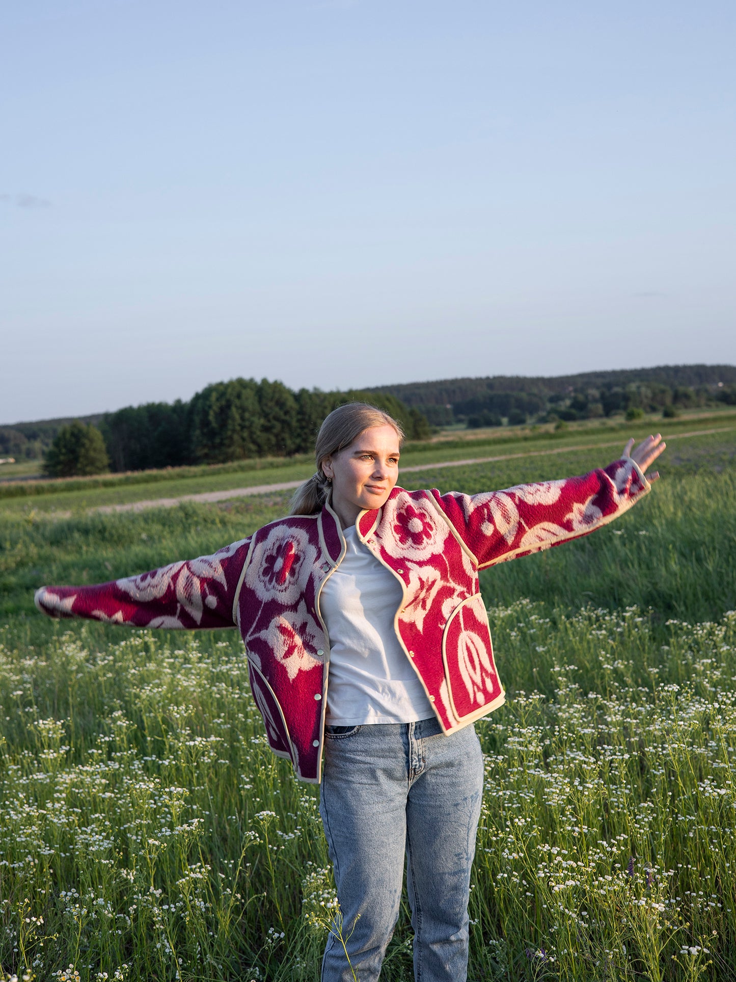 belt or straight silhouette view upcycled wool jacket
