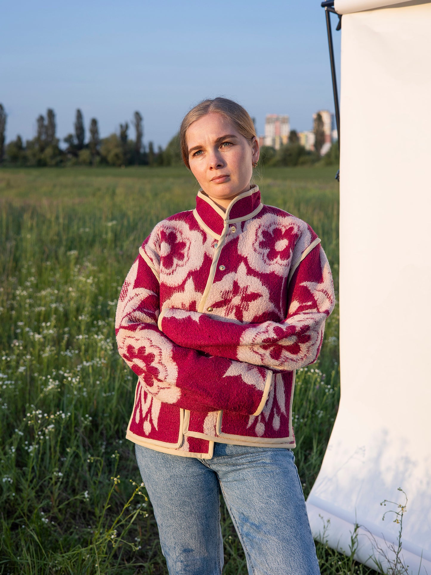 full length boho wool jacket repurposed blanket women