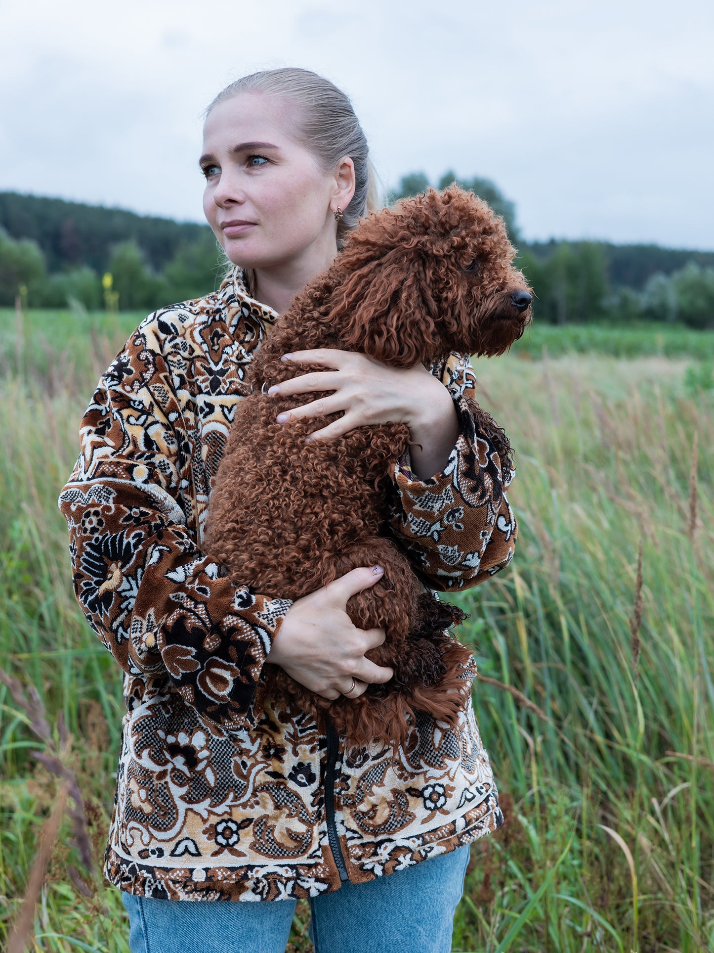 full length jacket view vintage blanket jacket size L lined outerwear