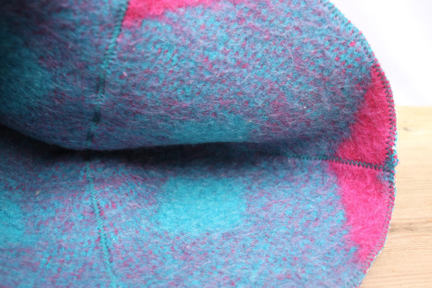 Wool Sauna Hat for Bath, Handmade blue Banya Hat.