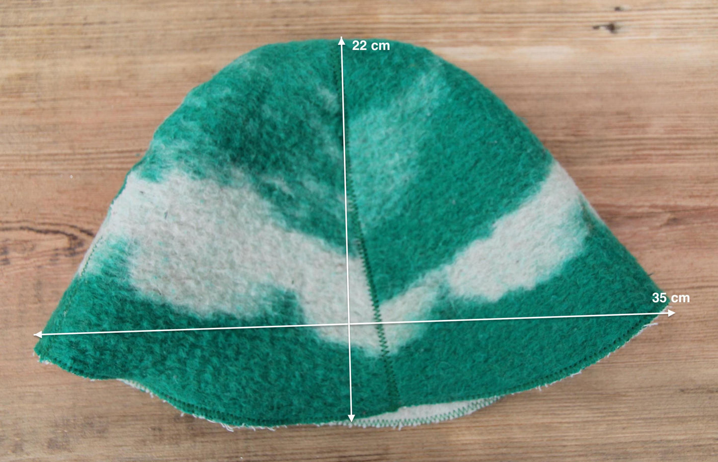 Reversible Vintage Wool Sauna Hat, Handmade Bucket Hat, Upcycled Blanket Hat, Green Checkered Hat.