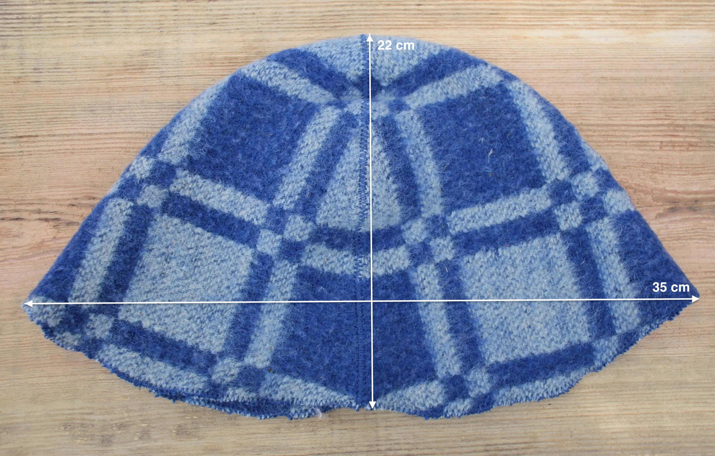 Wool Sauna Hat for Bath, Handmade blue Banya Hat.
