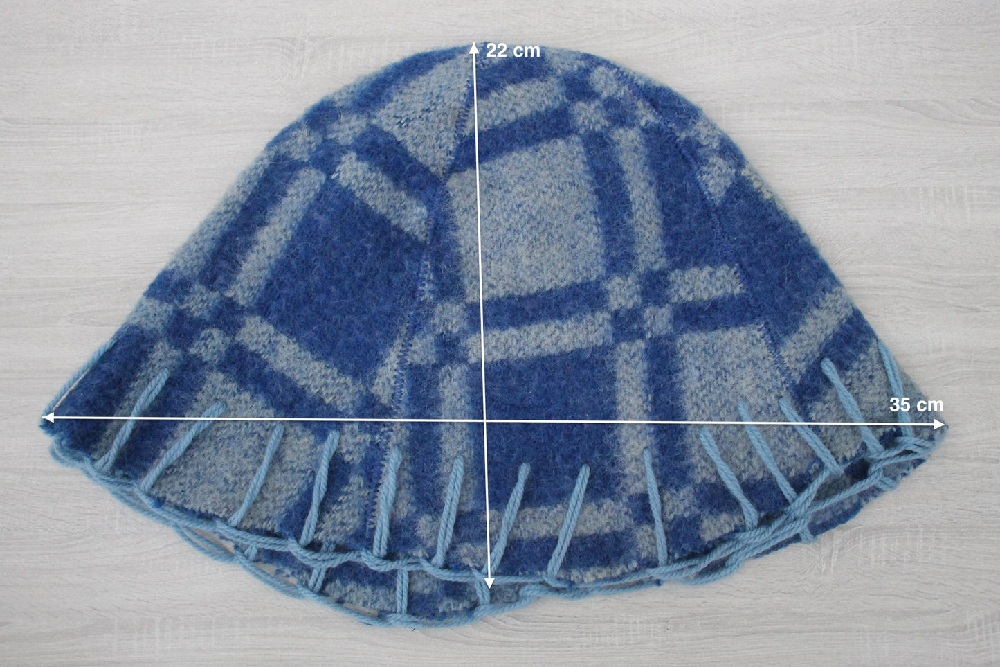 Wool Sauna Hat for Bath, Handmade blue Banya Hat.