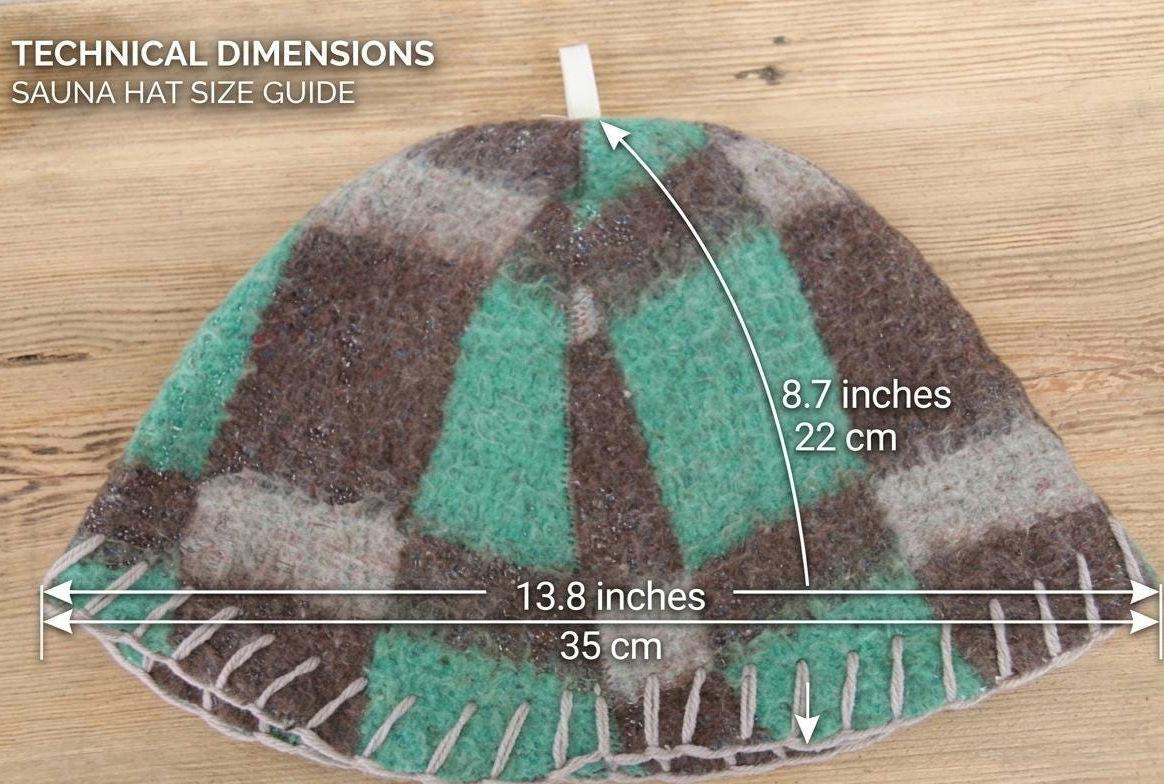 Upcycled Wool Sauna Hat , Eco-Friendly Bath House Cap , Gray and Green