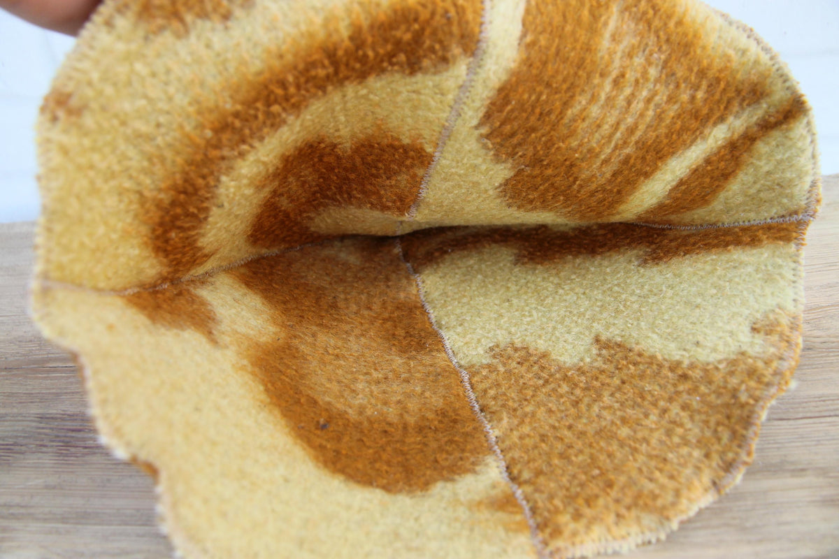 Brown Wool Sauna Hat with Floral, Handmade from Upcycled Vintage Blanket, Unisex Spa Hat,Spa Wellness Accessory,Unique Gift for Sauna.