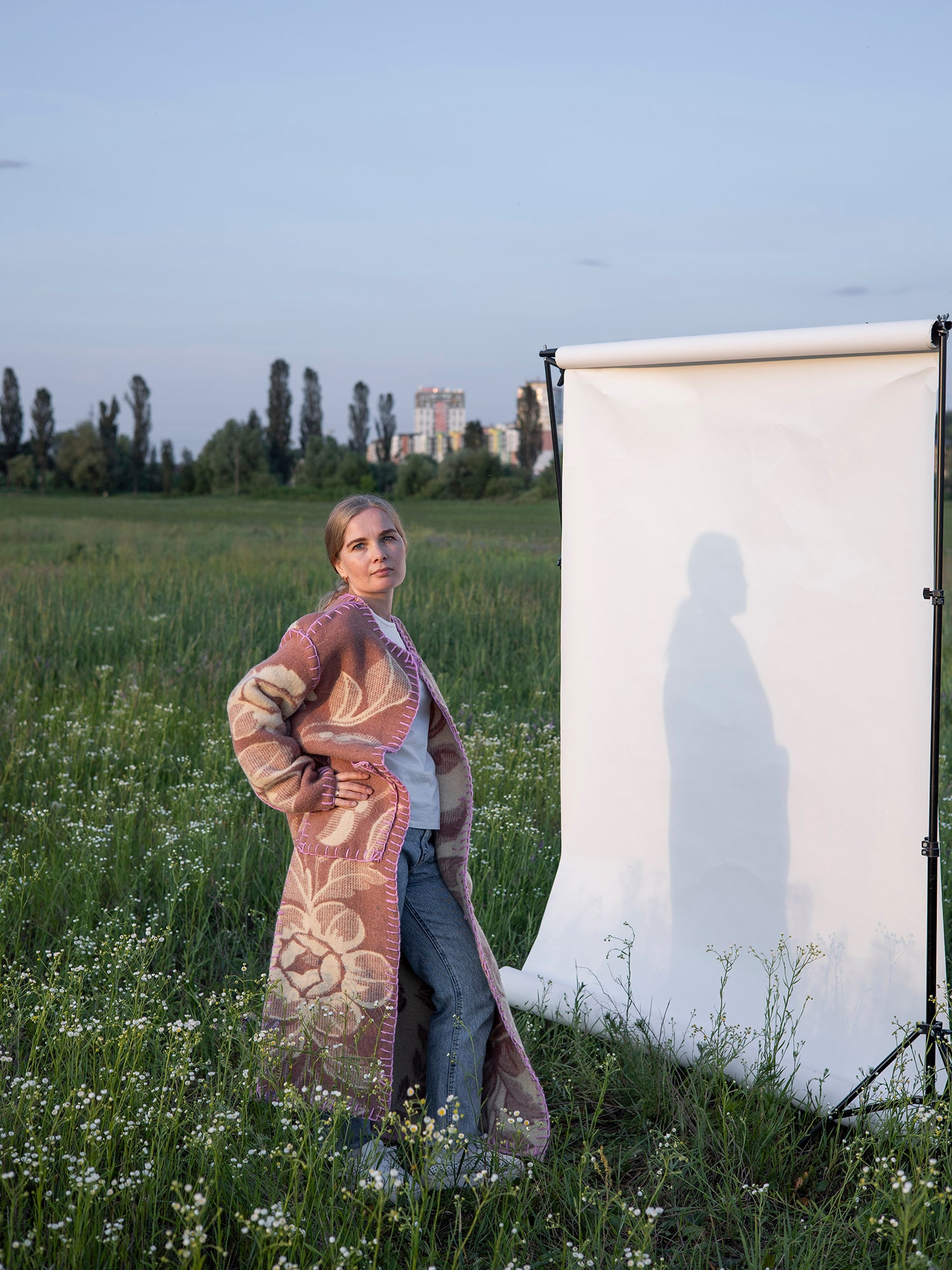 texture close-up floral wool blanket pattern