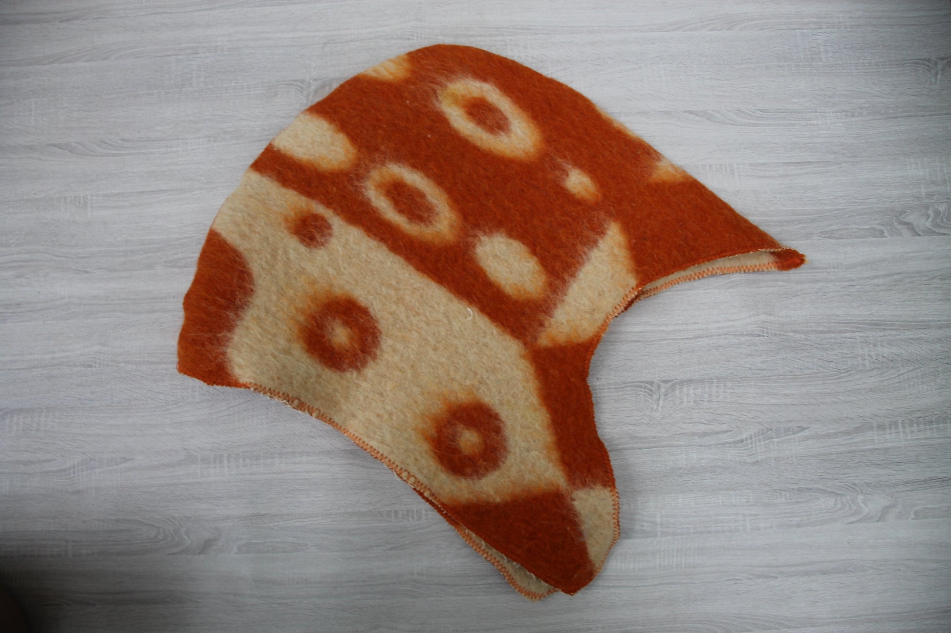 handmade in Ukraine upcycled wool sauna hat vintage blanket