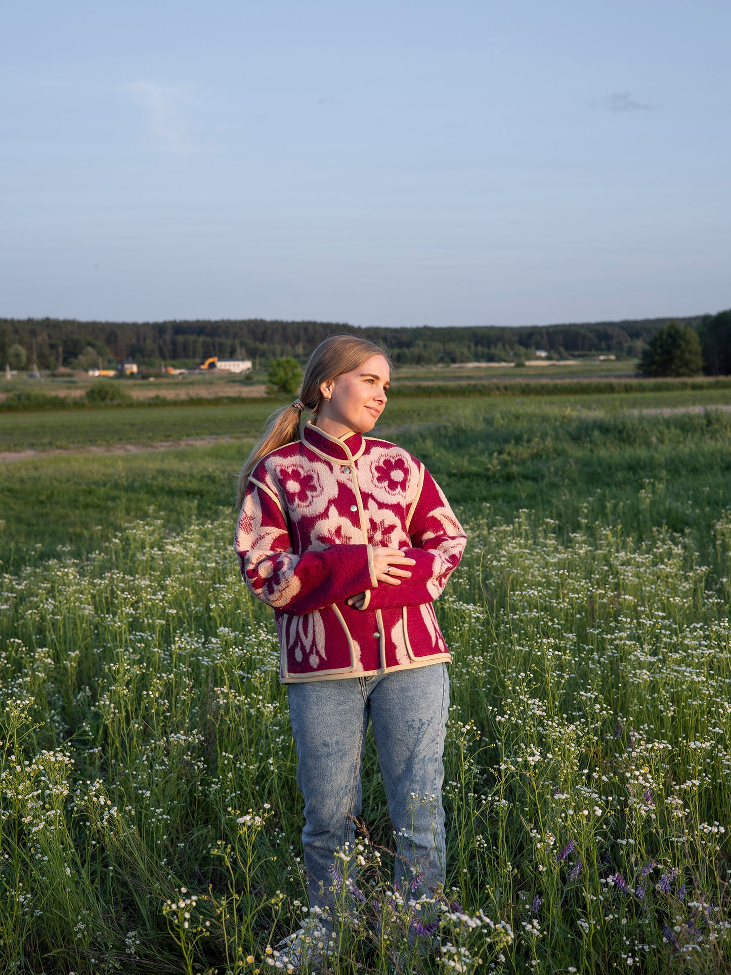 wool blanket fabric before repurposing upcycled jacket concept