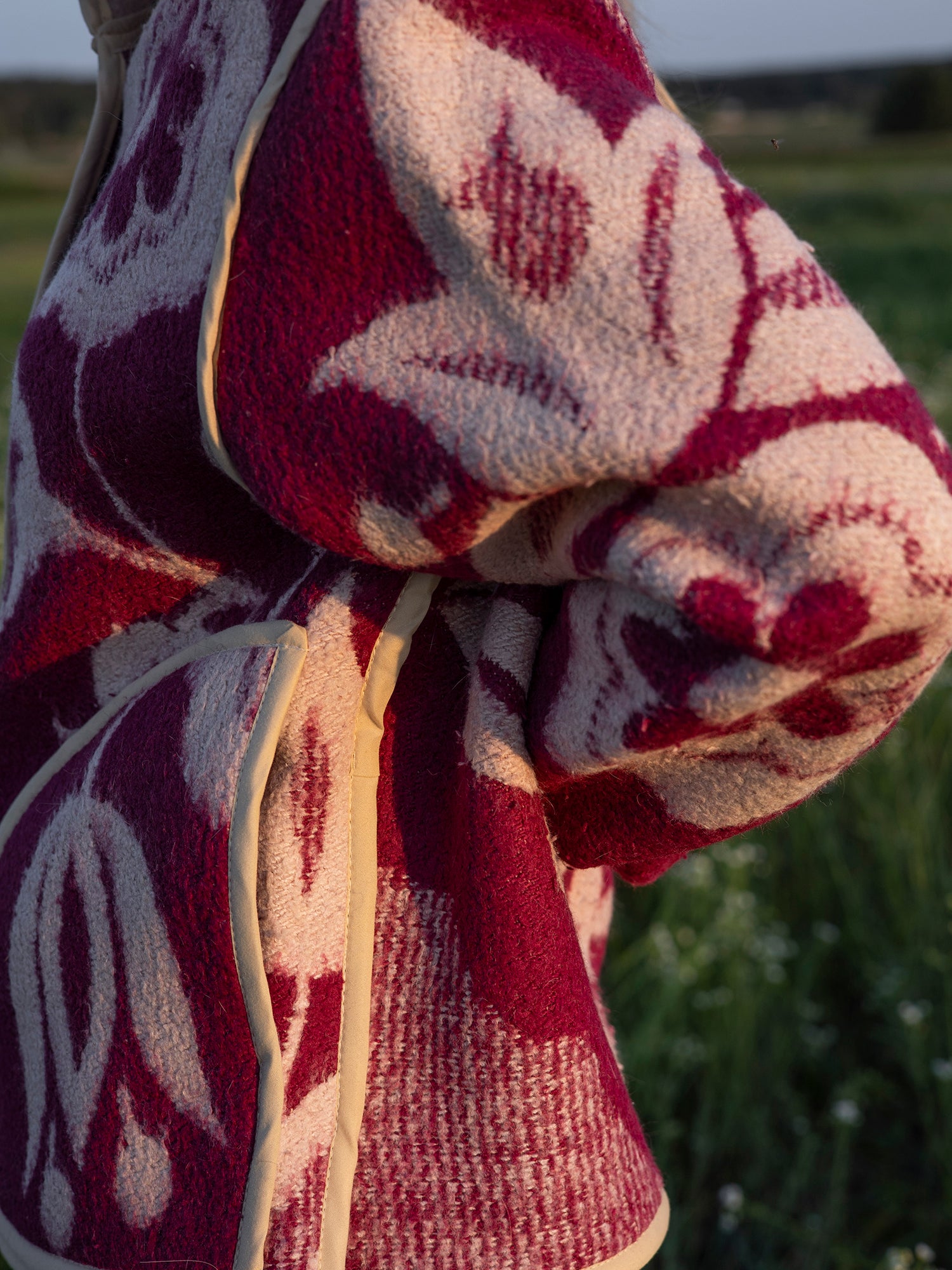 Upcycled wool jacket boho outerwear look