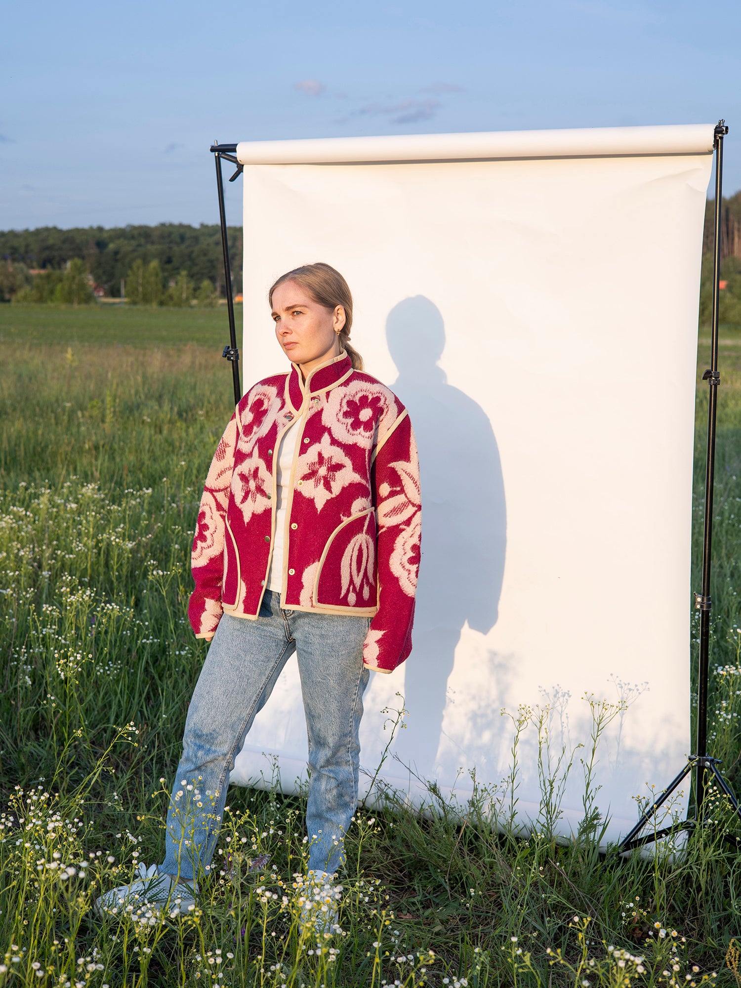 stand collar vintage blanket wool jacket