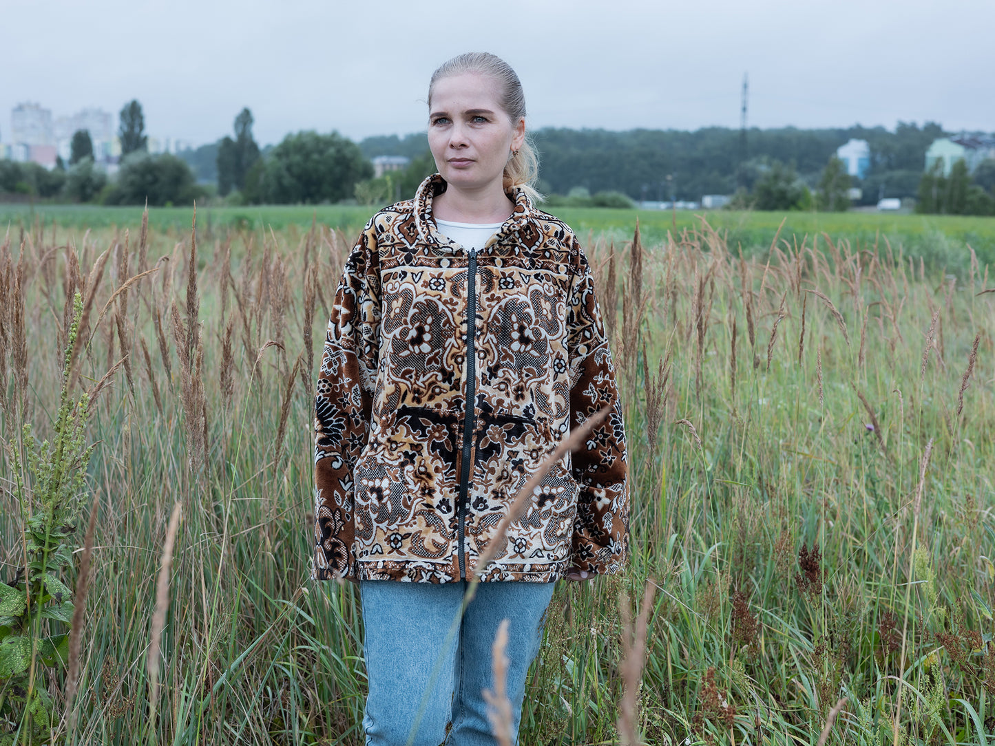 relaxed silhouette vintage blanket jacket lined with pockets women’s size L