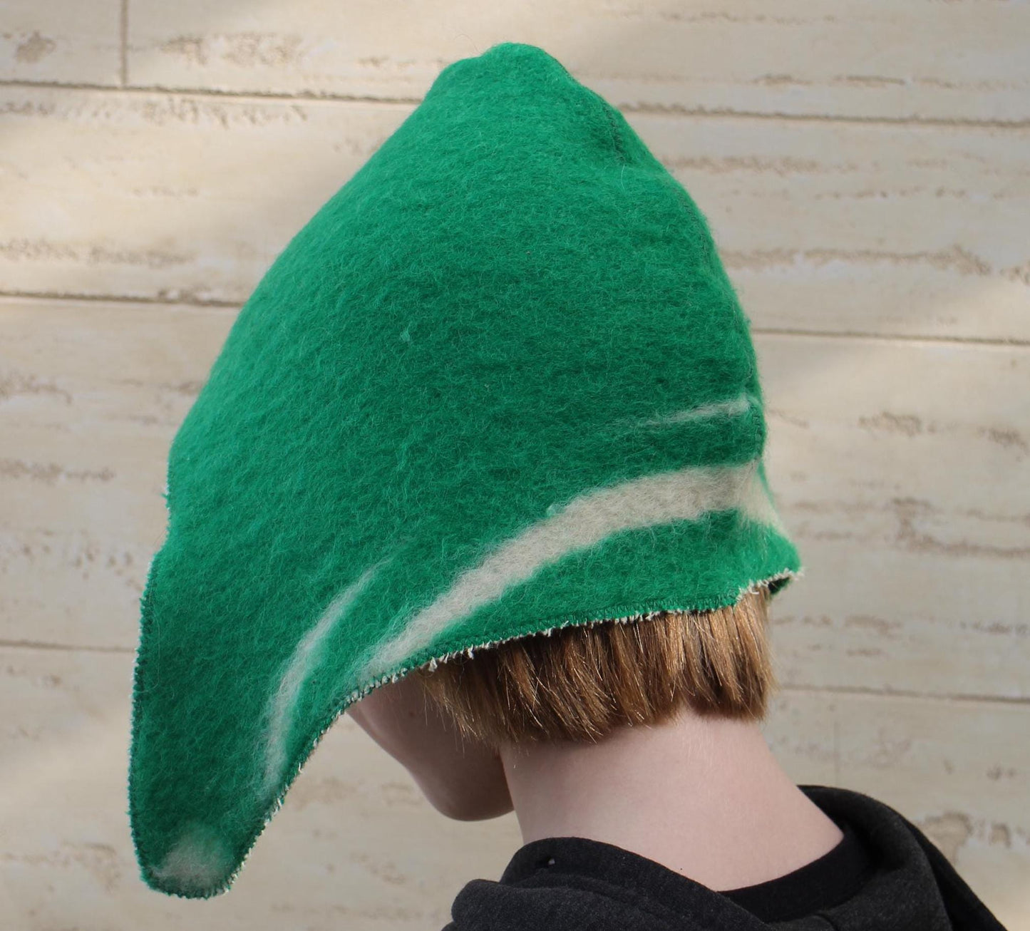 Children's hat for sauna natural wool,sauna hat viking,sauna hat for a child, kids sauna green hat cool,vegan handmade hat for a bath.