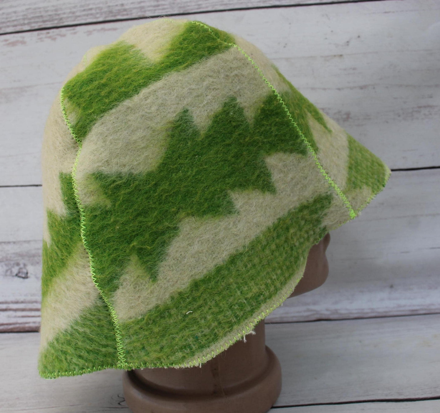 Sauna hat wool,green banya hat,sauna accessories,sauna cap,custom sauna hat,flower wool sauna hat,felt sauna hat,bucket hat,double-sided hat