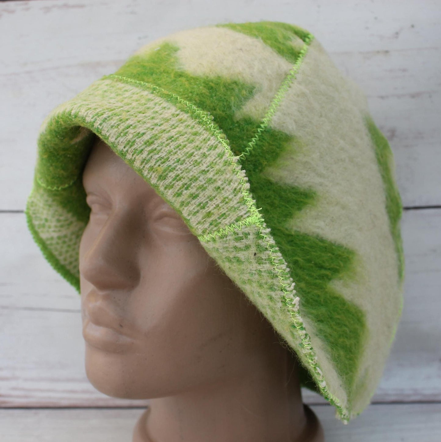 Sauna hat wool,green banya hat,sauna accessories,sauna cap,custom sauna hat,flower wool sauna hat,felt sauna hat,bucket hat,double-sided hat