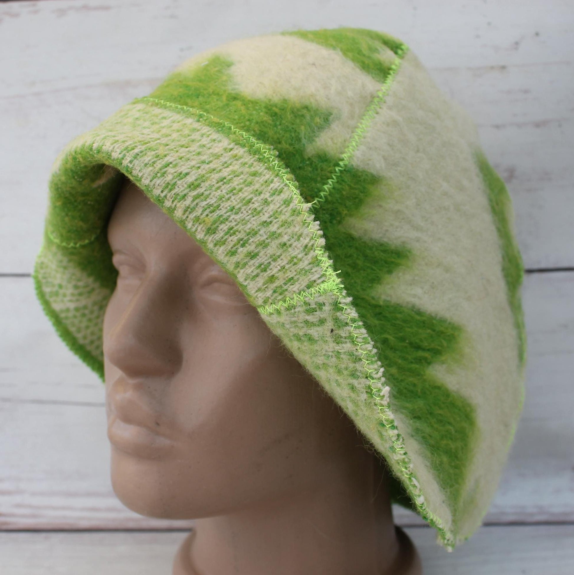 Sauna hat wool,green banya hat,sauna accessories,sauna cap,custom sauna hat,flower wool sauna hat,felt sauna hat,bucket hat,double-sided hat