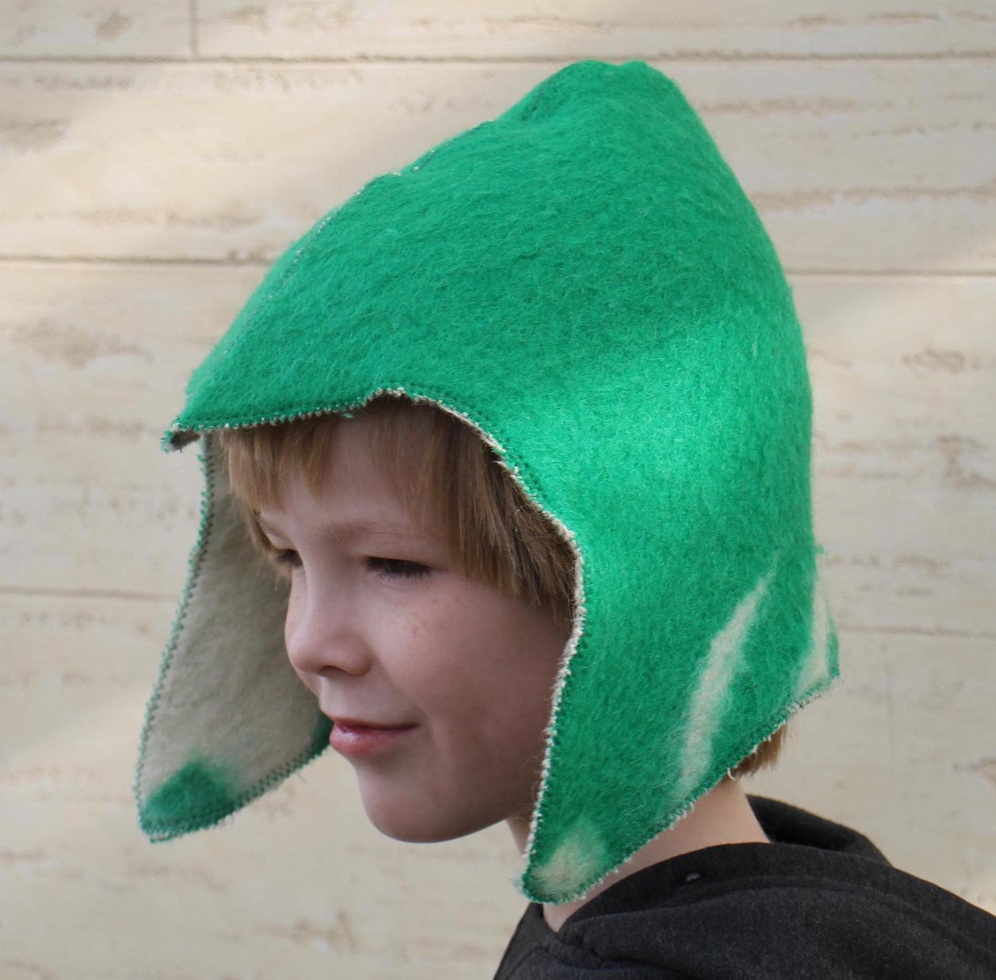 Children's hat for sauna natural wool,sauna hat viking,sauna hat for a child, kids sauna green hat cool,vegan handmade hat for a bath.