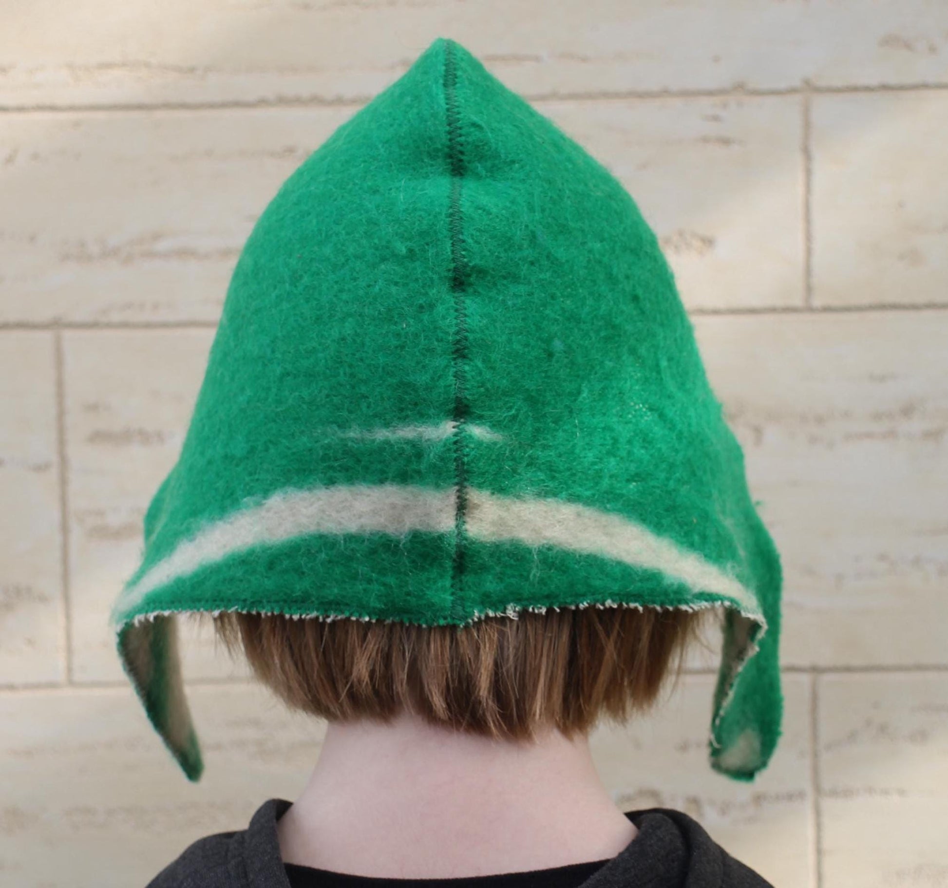 Children's hat for sauna natural wool,sauna hat viking,sauna hat for a child, kids sauna green hat cool,vegan handmade hat for a bath.
