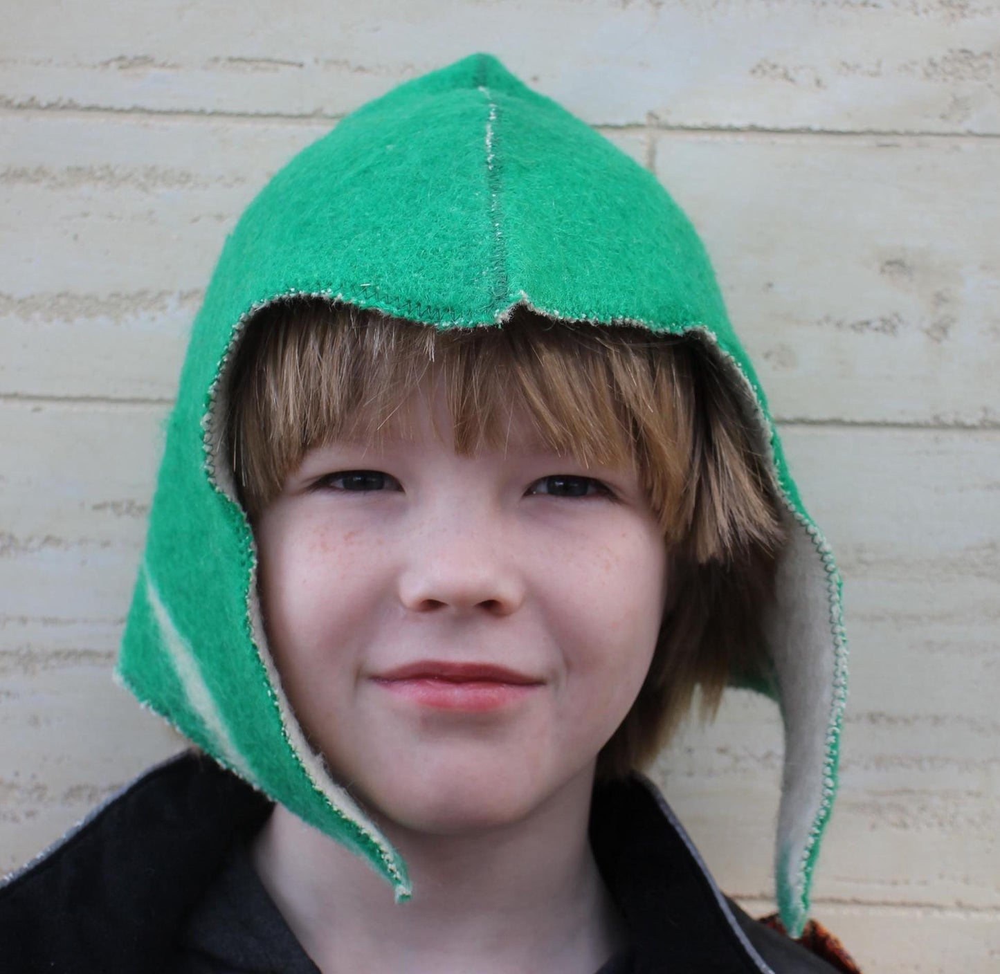 Children's hat for sauna natural wool,sauna hat viking,sauna hat for a child, kids sauna green hat cool,vegan handmade hat for a bath.