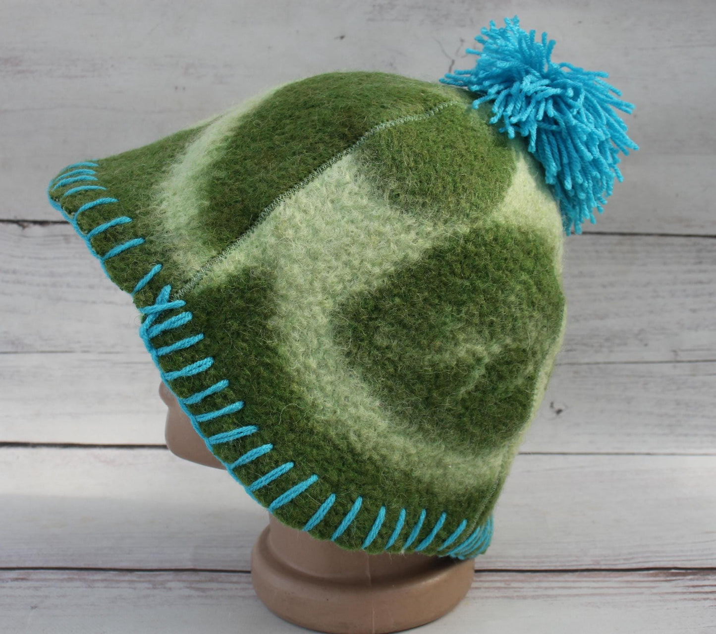 100% wool sauna hat thick,thick large hat for a bath,organic sauna hat,embrodiered green hat cool,handmade banya hat vegan,sauna accessories