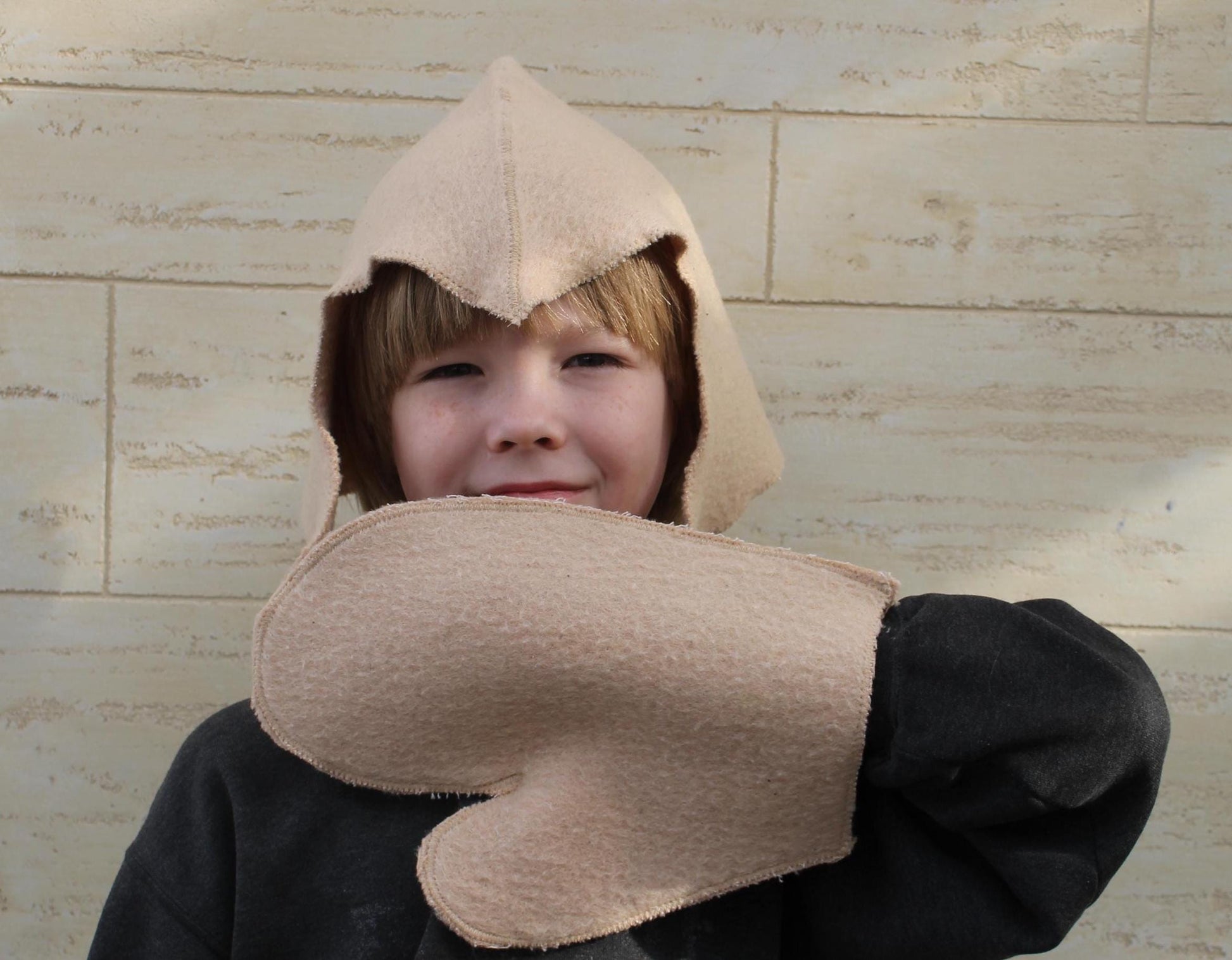 Children's hat and mitten for sauna natural wool,sauna hat viking,bathhouse hat for a child, kids sauna hat cool,vegan handmade hat for bath