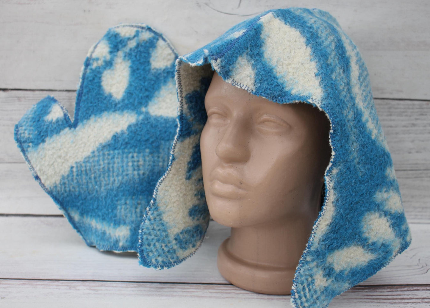 100% wool sauna hat thick and mitten, large hat for a bath,organic sauna hat,sauna hat cool,handmade sauna hat vegan,banya,sauna accessories