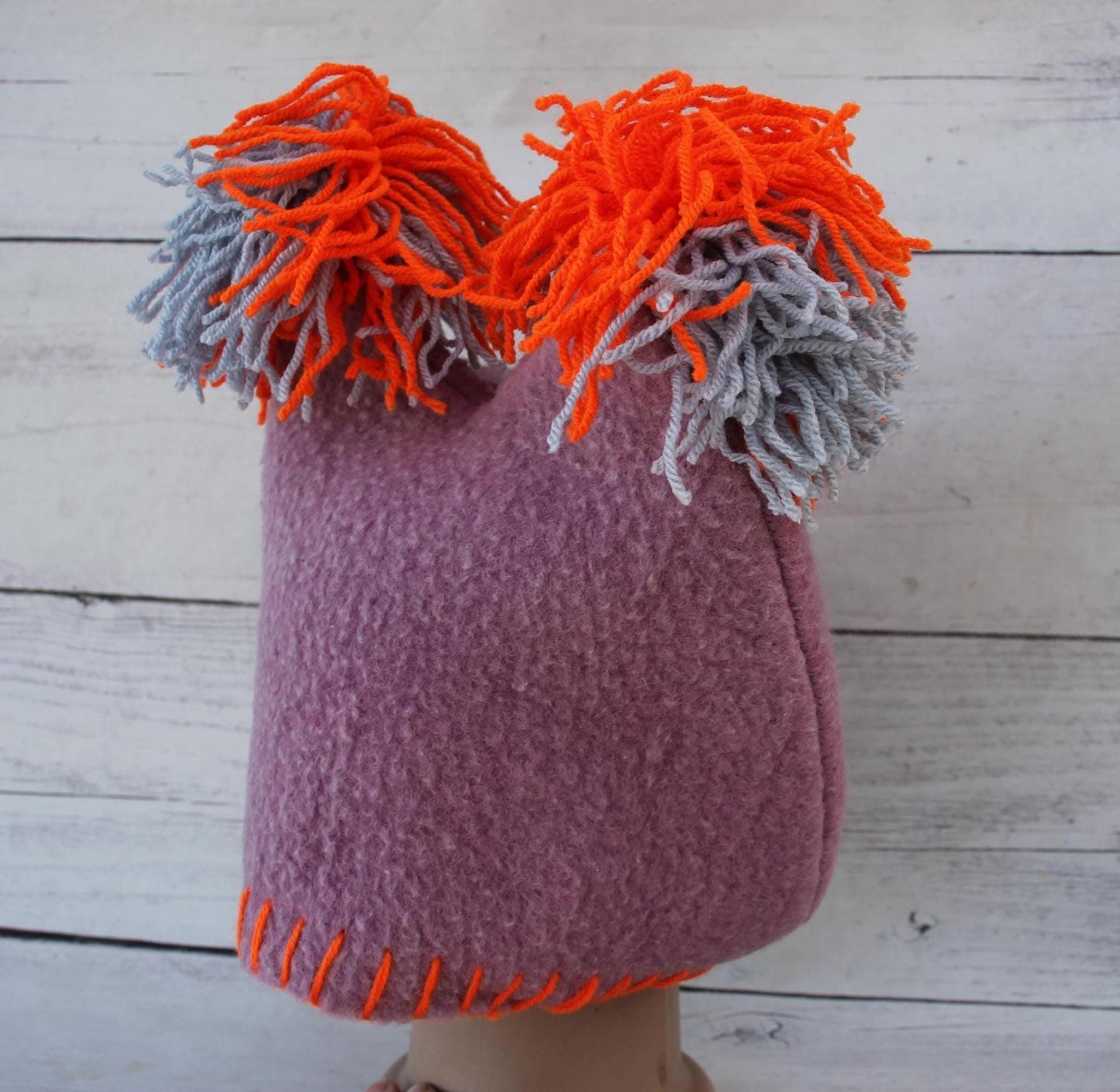 Sauna hat wool, dusty purple banya hat, sauna accessories,custom sauna hat, mauve wool sauna cap,felt sauna hat,bucket hat,hat with balabons