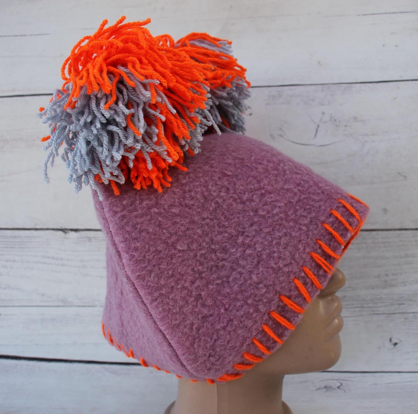 Sauna hat wool, dusty purple banya hat, sauna accessories,custom sauna hat, mauve wool sauna cap,felt sauna hat,bucket hat,hat with balabons