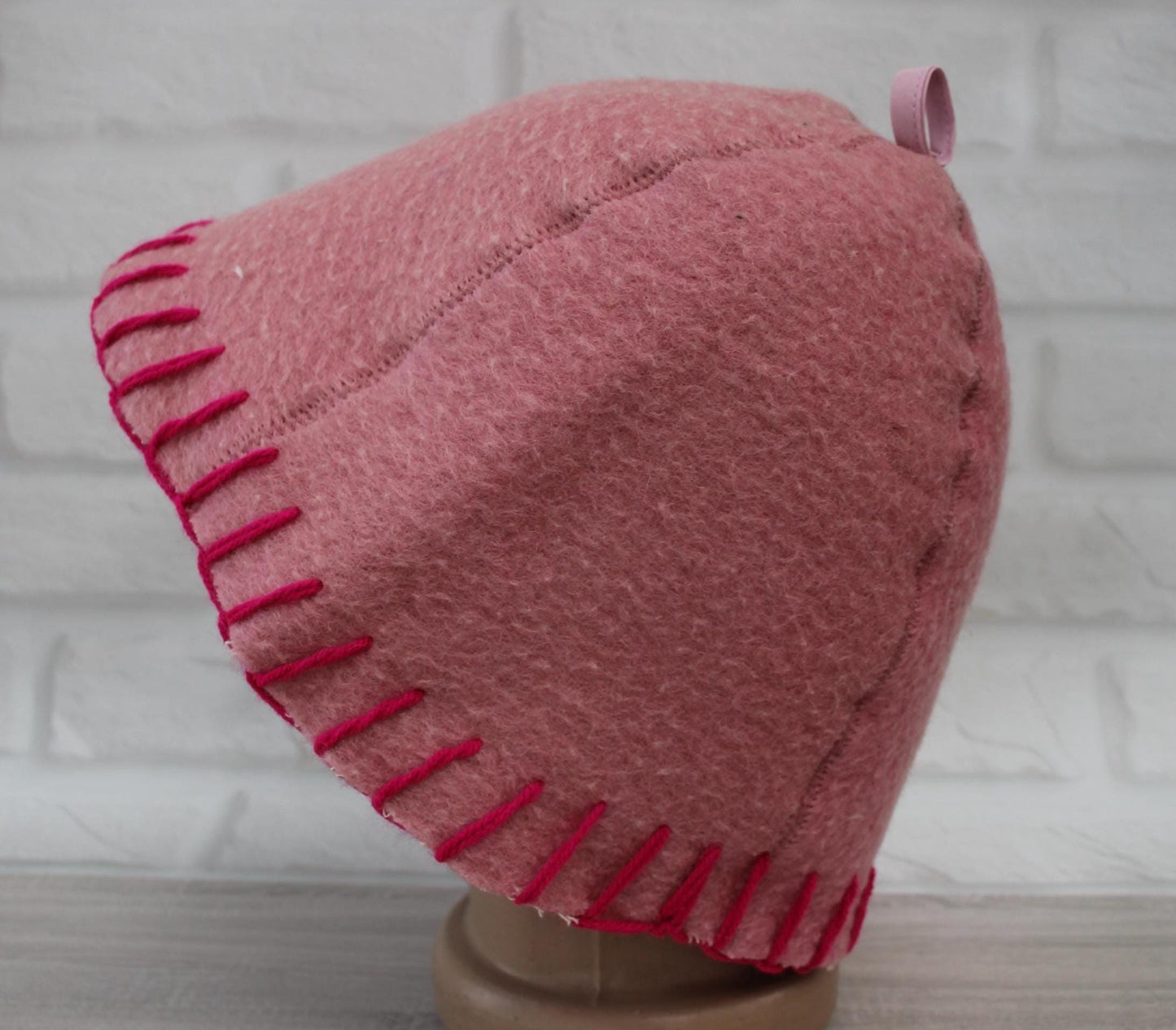 100% wool sauna hat thick,thick large hat for a bath,organic sauna hat,sauna pink hat cool,handmade banya hat vegan, embrodiered sauna hat.