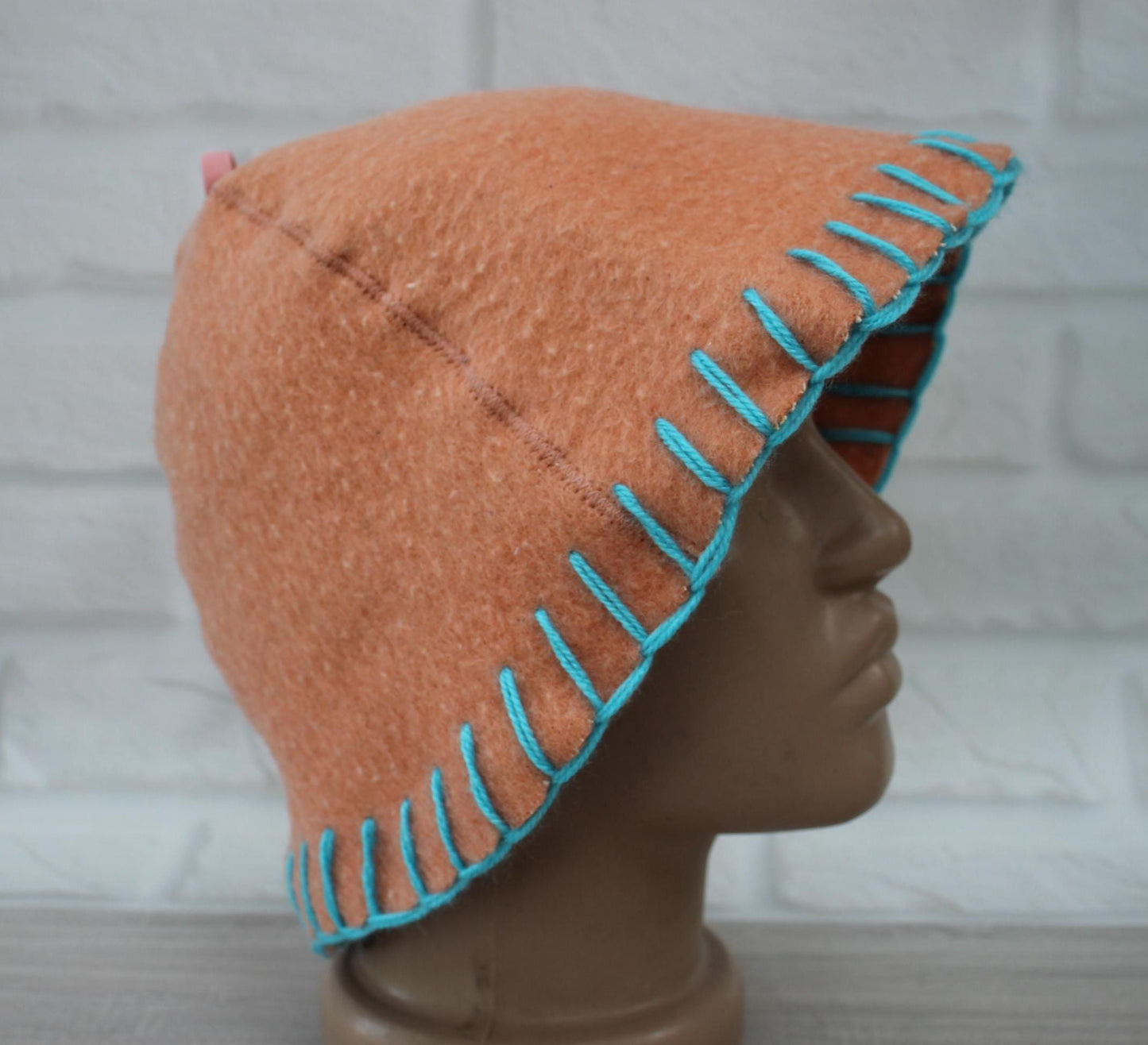 100% wool sauna hat thick,thick large hat for a bath,organic sauna hat,sauna pink hat cool,handmade banya hat vegan, embrodiered sauna hat.