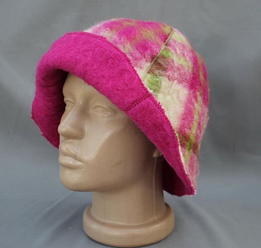 Wool Sauna Hat, Handmade Reversible Bath Hat from Vintage Blanket, Felted Sauna Cap, Unique Spa Accessory,Gift for Sauna Lover,wool bath hat