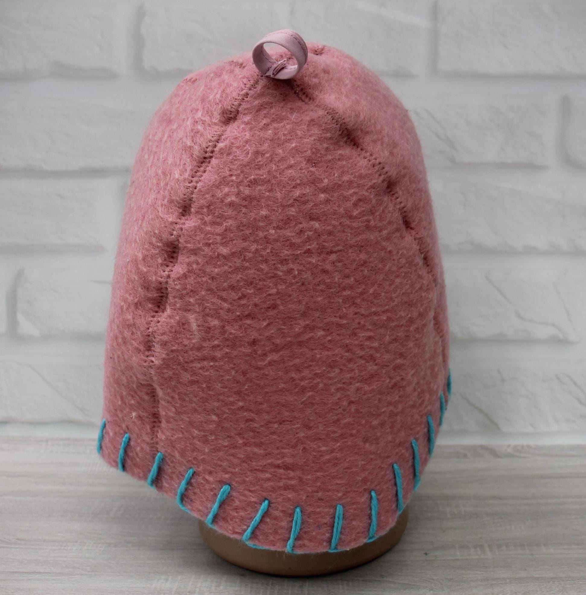 100% wool sauna hat thick,thick large hat for a bath,organic sauna hat,sauna pink hat cool,handmade banya hat vegan, embrodiered sauna hat.