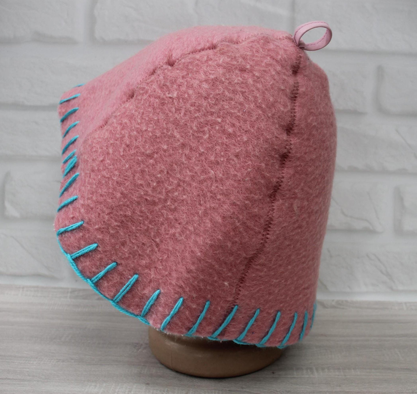 100% wool sauna hat thick,thick large hat for a bath,organic sauna hat,sauna pink hat cool,handmade banya hat vegan, embrodiered sauna hat.