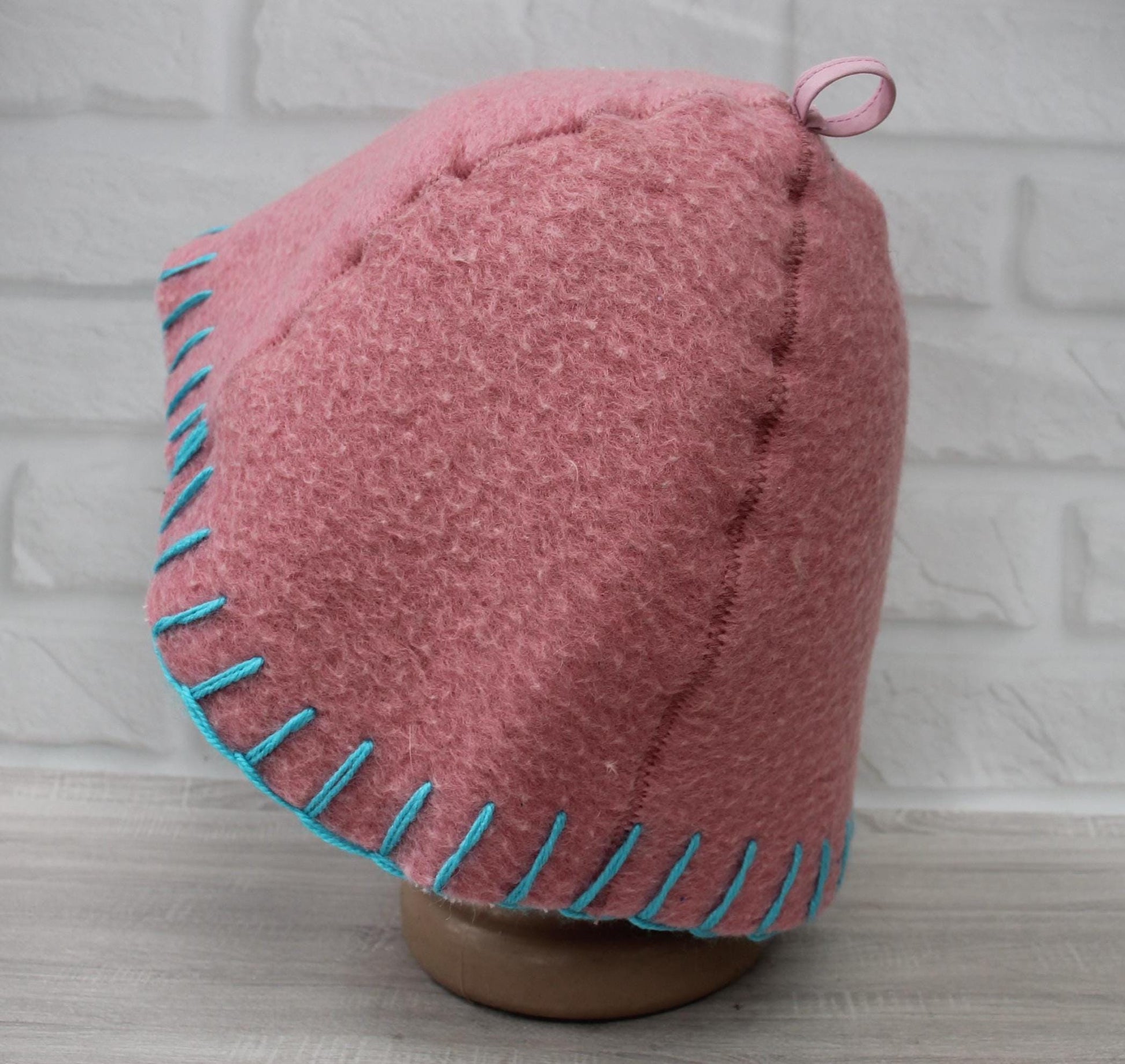 100% wool sauna hat thick,thick large hat for a bath,organic sauna hat,sauna pink hat cool,handmade banya hat vegan, embrodiered sauna hat.