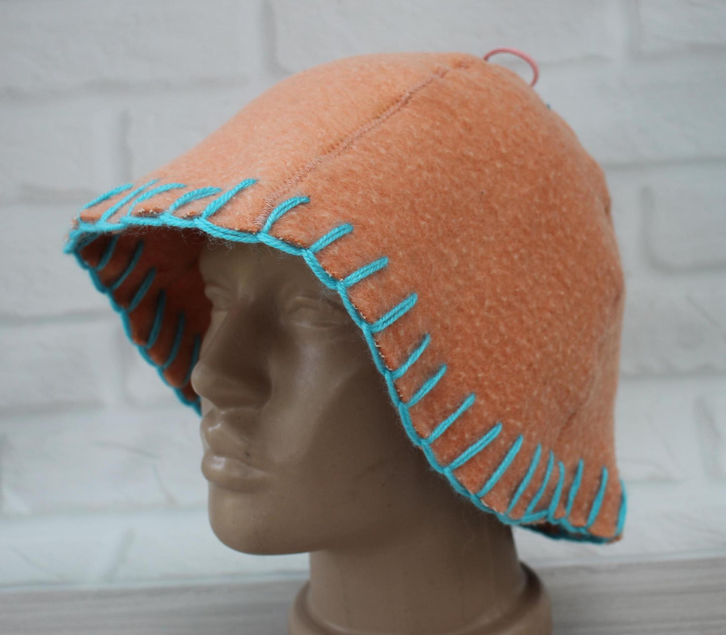 100% wool sauna hat thick,thick large hat for a bath,organic sauna hat,sauna pink hat cool,handmade banya hat vegan, embrodiered sauna hat.