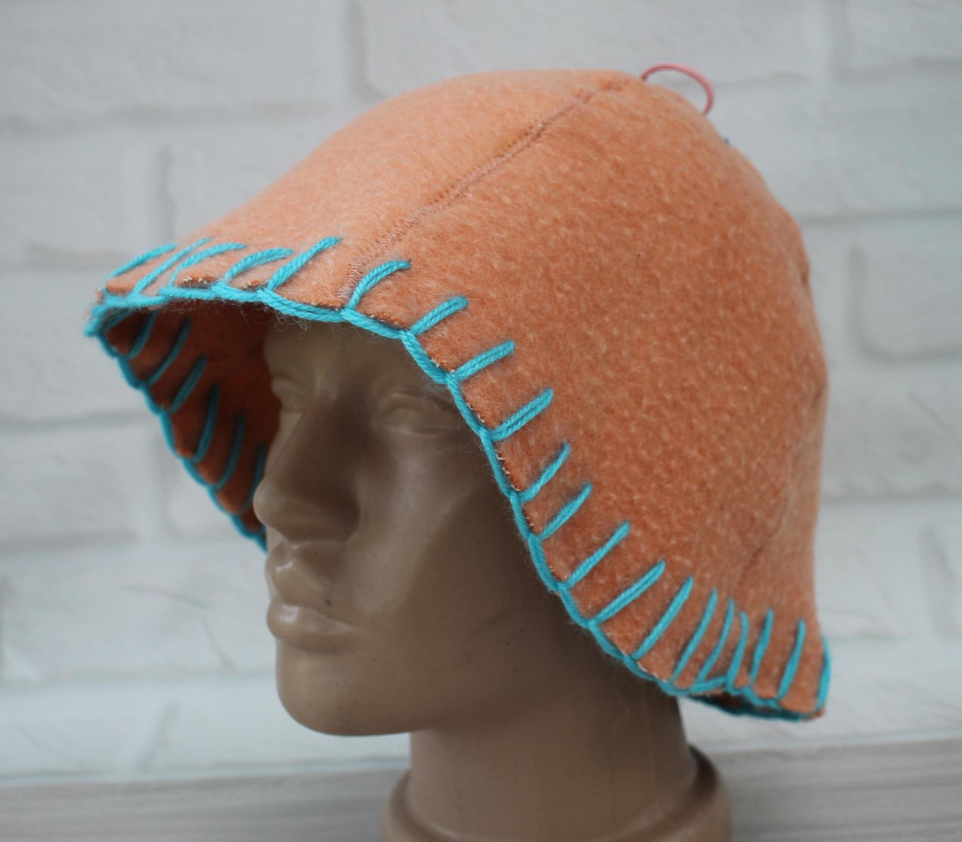 100% wool sauna hat thick,thick large hat for a bath,organic sauna hat,sauna pink hat cool,handmade banya hat vegan, embrodiered sauna hat.