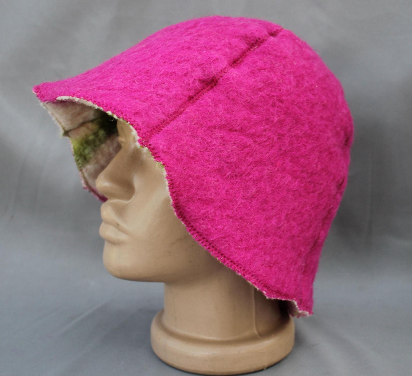 Wool Sauna Hat, Handmade Reversible Bath Hat from Vintage Blanket, Felted Sauna Cap, Unique Spa Accessory,Gift for Sauna Lover,wool bath hat