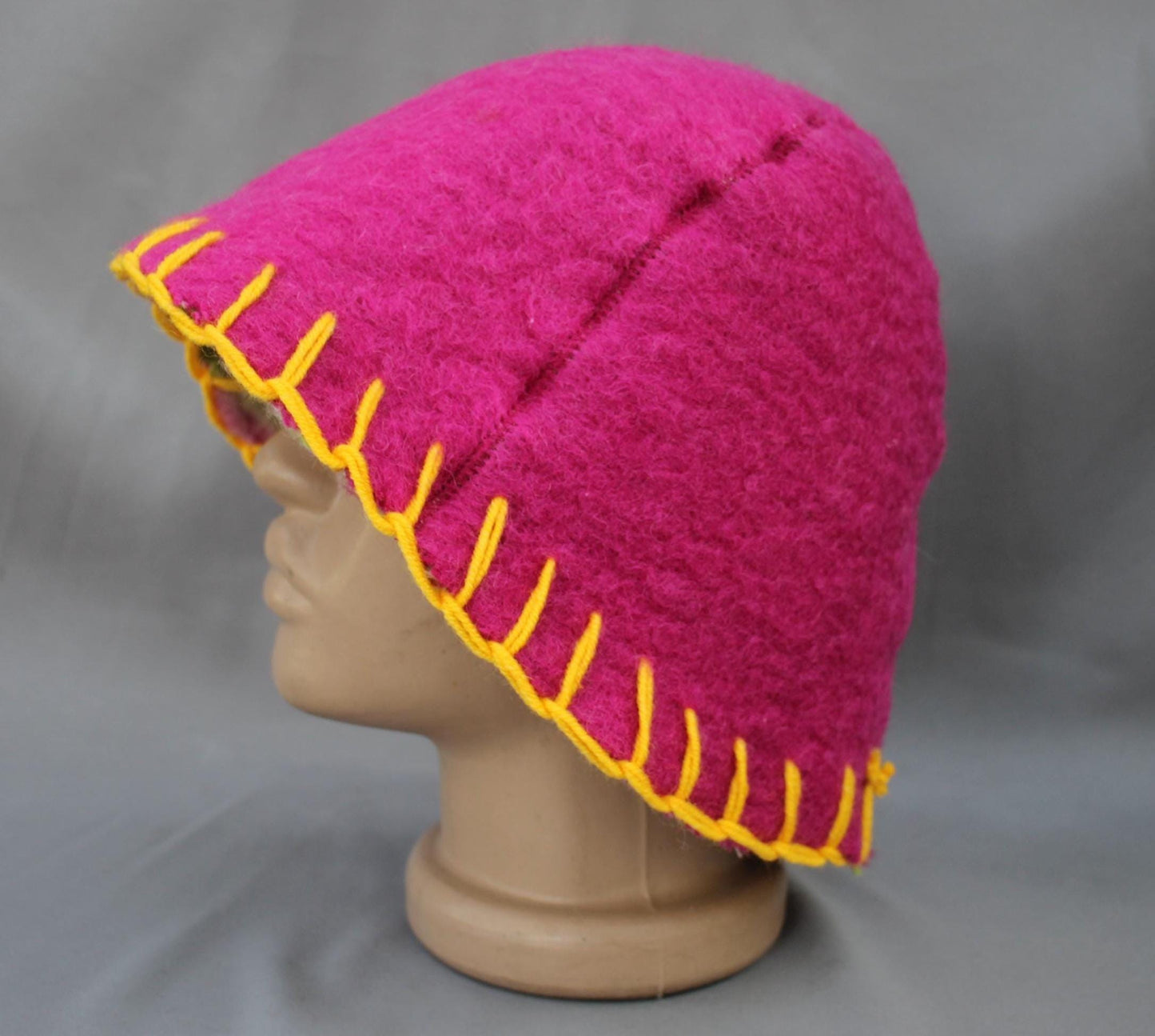 Wool Sauna Hat, Handmade Reversible Bath Hat from Vintage Blanket, Felted Sauna Cap, Unique Spa Accessory,Gift for Sauna Lover,wool bath hat