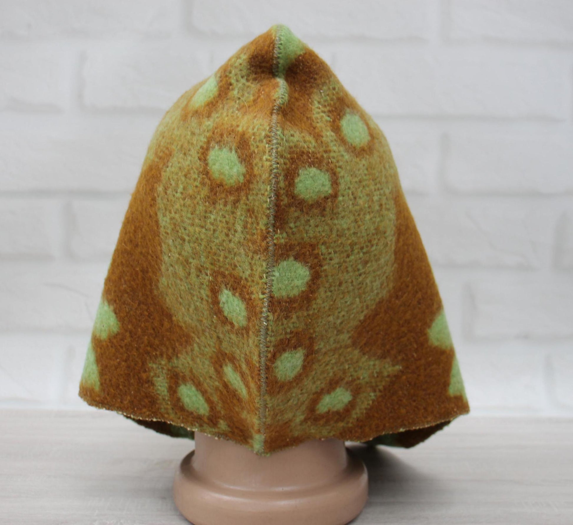 Sauna Hat 100% Natural Wool,sauna hat viking, sauna green hat cool, handmade sauna hat vegan, hat with mitten for a bath, sauna hat for men.