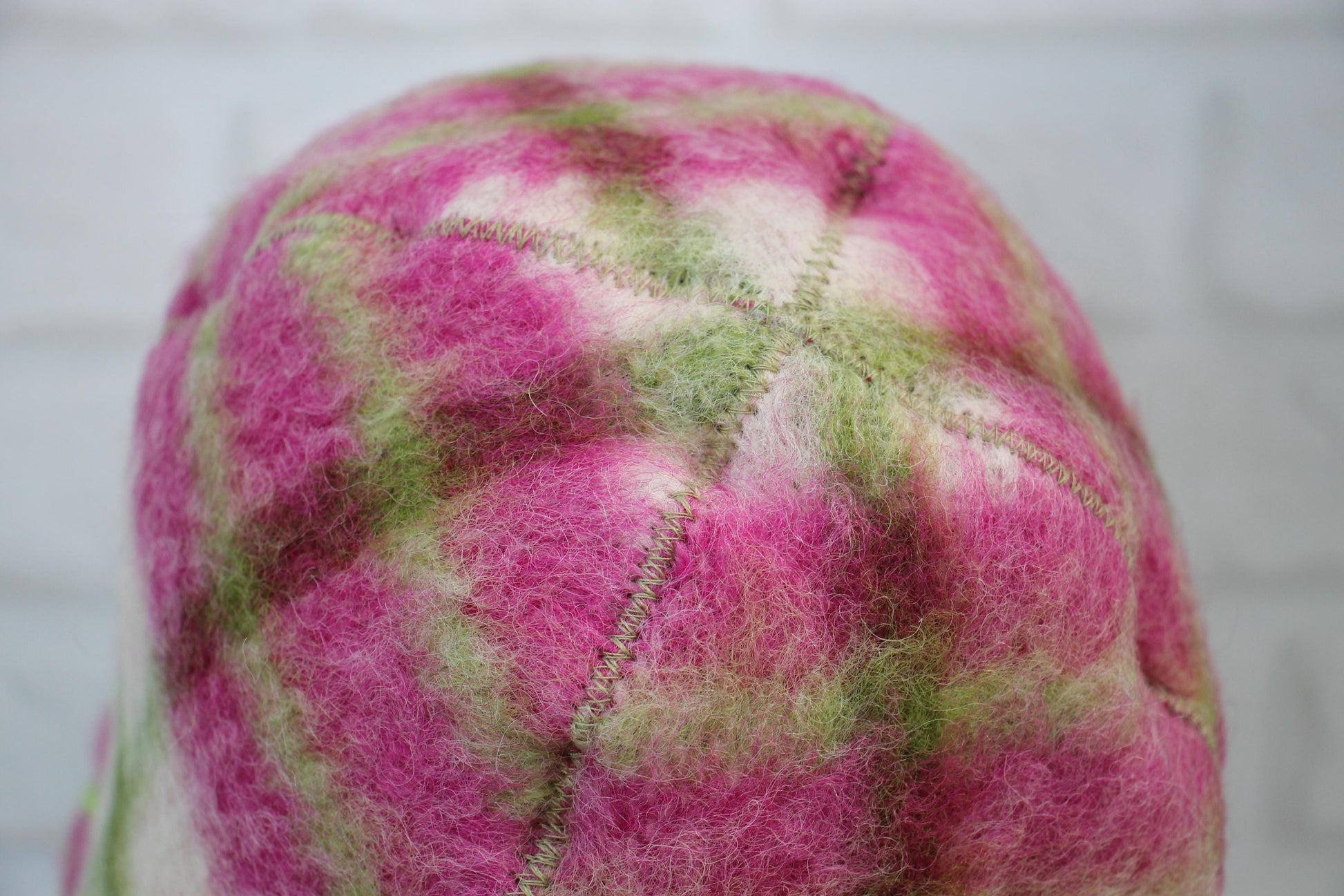 Wool Sauna Hat, Handmade Reversible Bath Hat from Vintage Blanket, Felted pink Sauna Cap, Gift for Sauna Lover, wool bath hat.