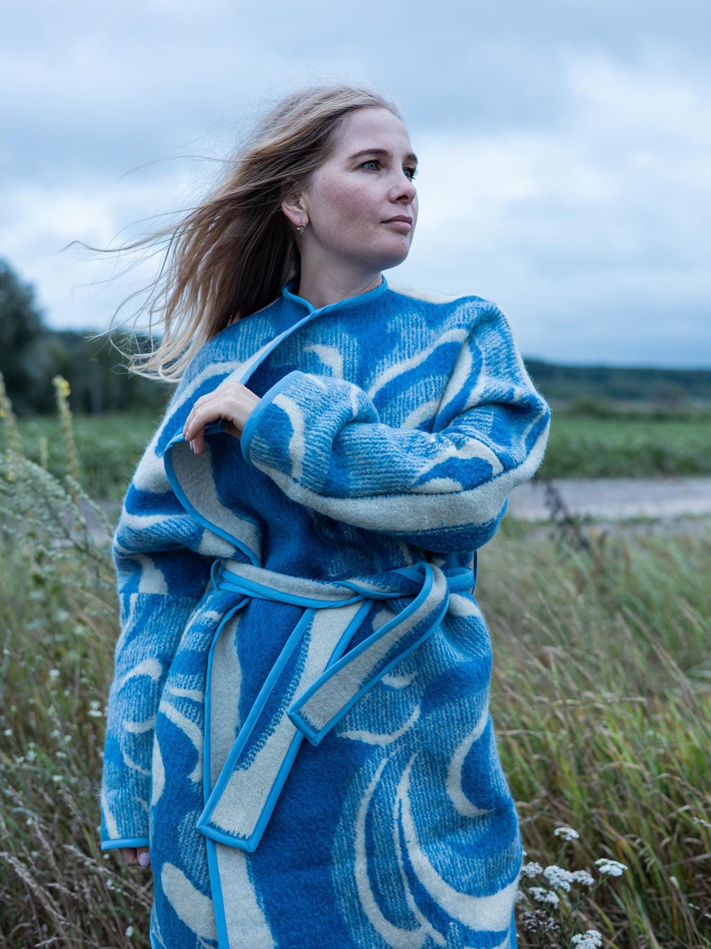 Blanket jacket oversize,handmade wool blanket jacket,capote coat,blue upcycled jackets blanket,dutch blanket coat,woolen coat plaid,Ukraine