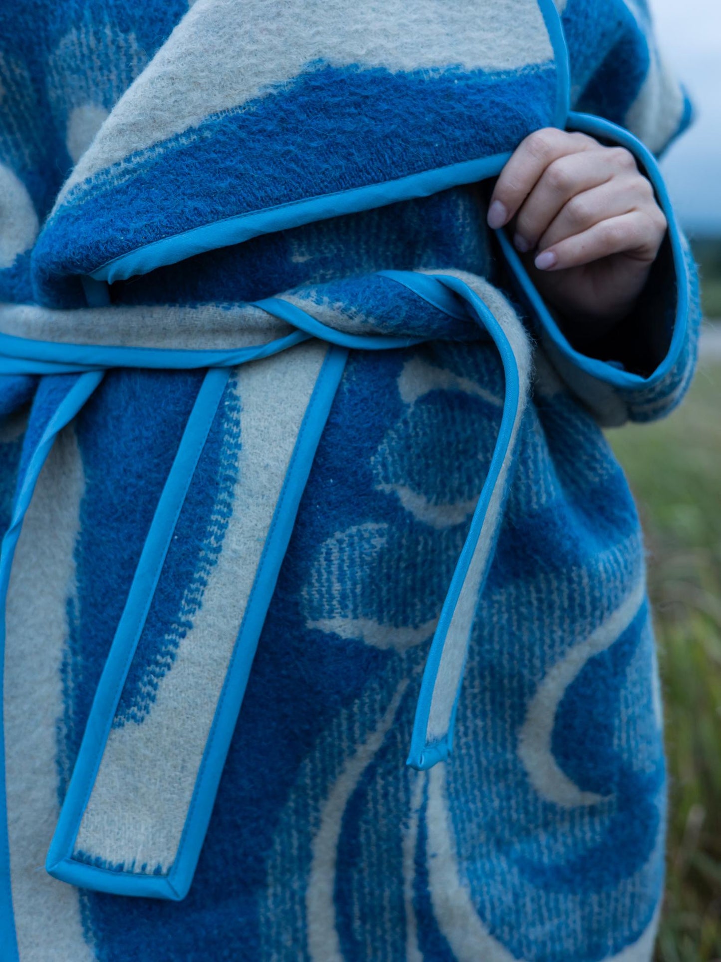 Blanket jacket oversize,handmade wool blanket jacket,capote coat,blue upcycled jackets blanket,dutch blanket coat,woolen coat plaid,Ukraine