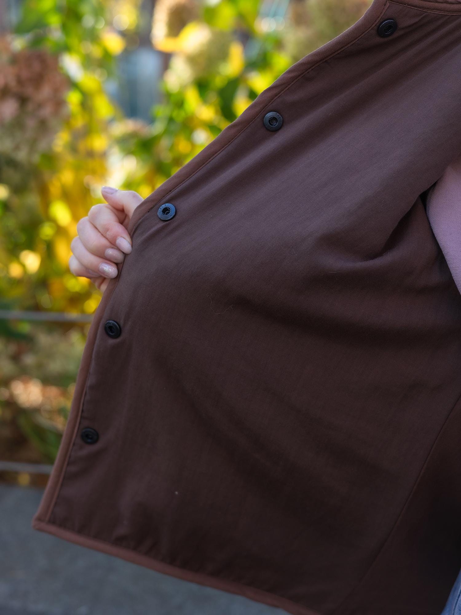 Vintage Blanket Jacket with Pockets and Lining, Upcycled Wool Coat, Green Brown Floral Size 44