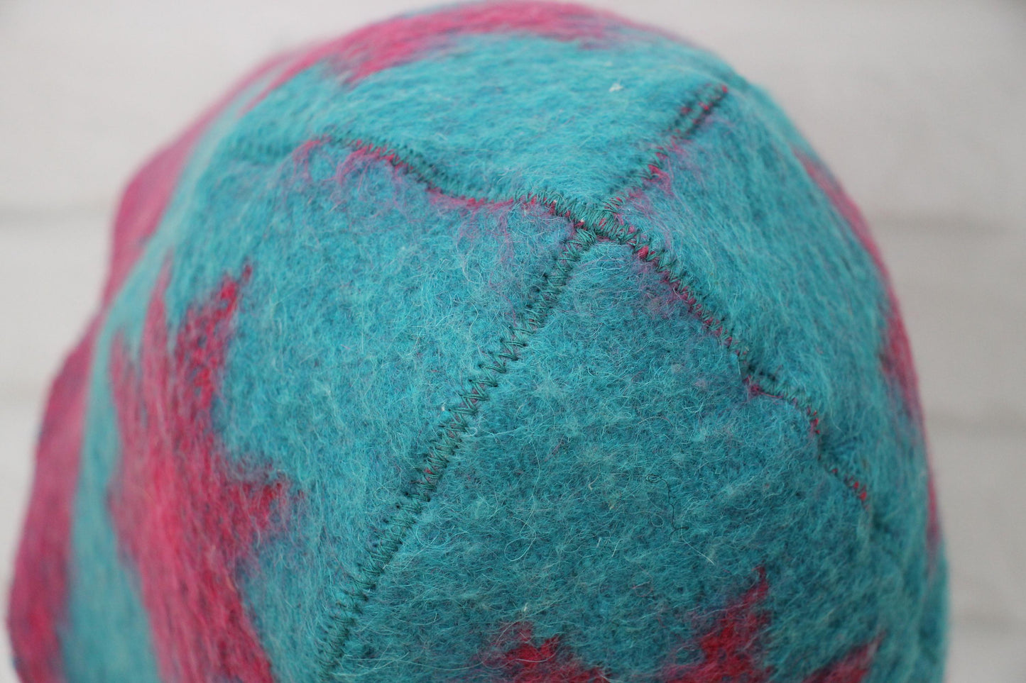 Blue Wool Sauna Hat with Floral, Handmade from Upcycled Vintage Blanket, Unisex Spa Hat,Spa Wellness Accessory,Unique Gift for Sauna.