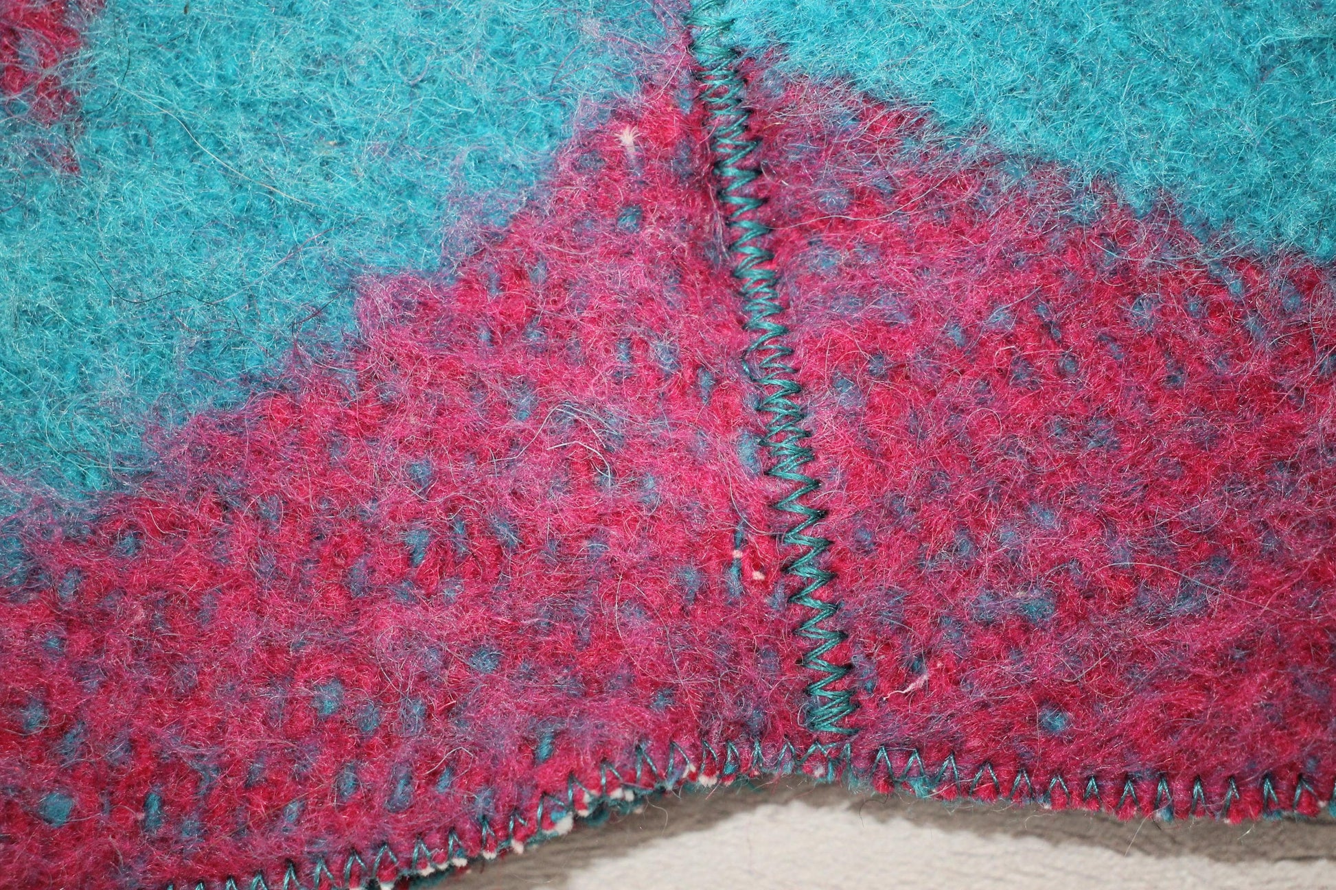 Blue Wool Sauna Hat with Floral, Handmade from Upcycled Vintage Blanket, Unisex Spa Hat,Spa Wellness Accessory,Unique Gift for Sauna.