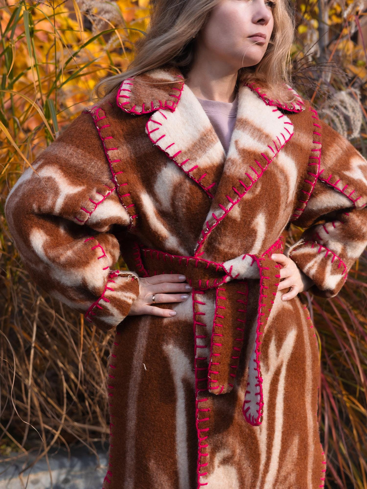 Wool Blanket Coat Oversized, Upcycled Jacket.