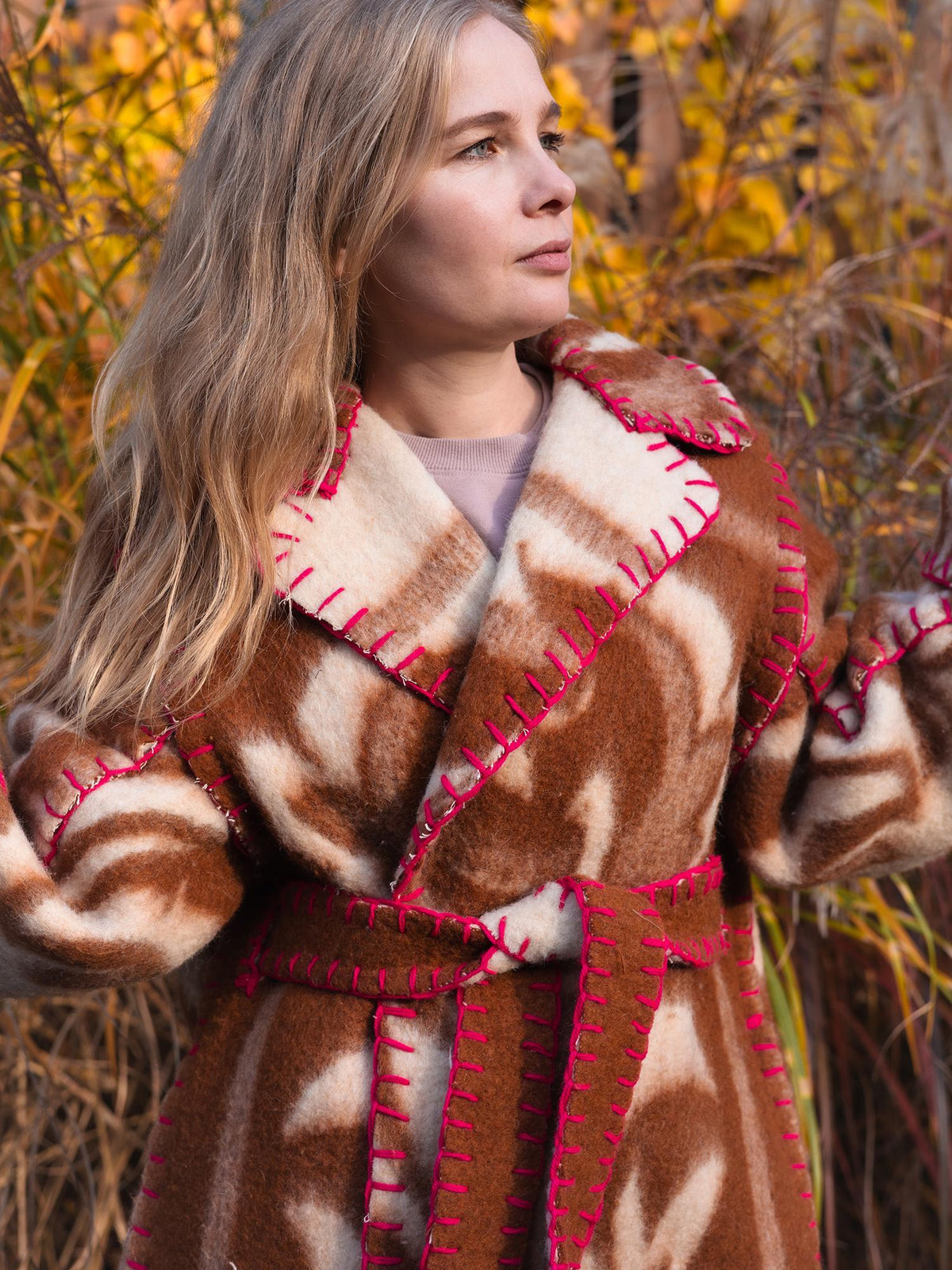 Wool Blanket Coat Oversized, Upcycled Jacket.