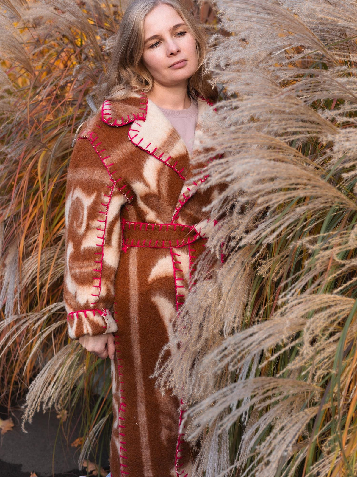 Wool Blanket Coat Oversized, Upcycled Jacket.