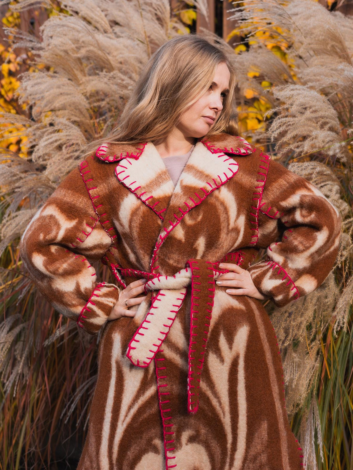 Wool Blanket Coat Oversized, Upcycled Jacket.