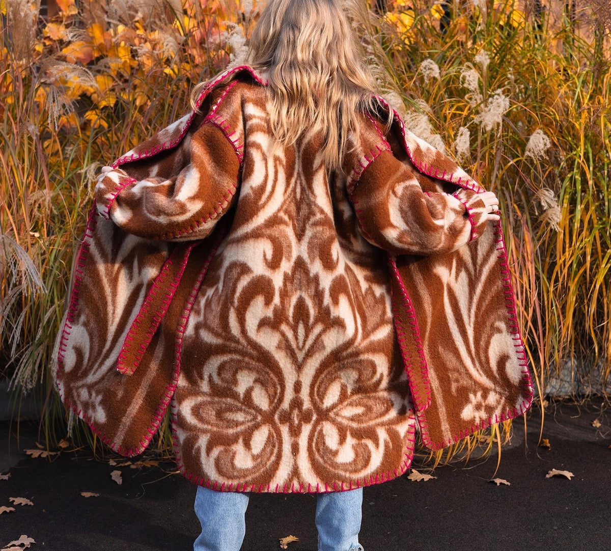 Wool Blanket Coat Oversized, Upcycled Jacket.